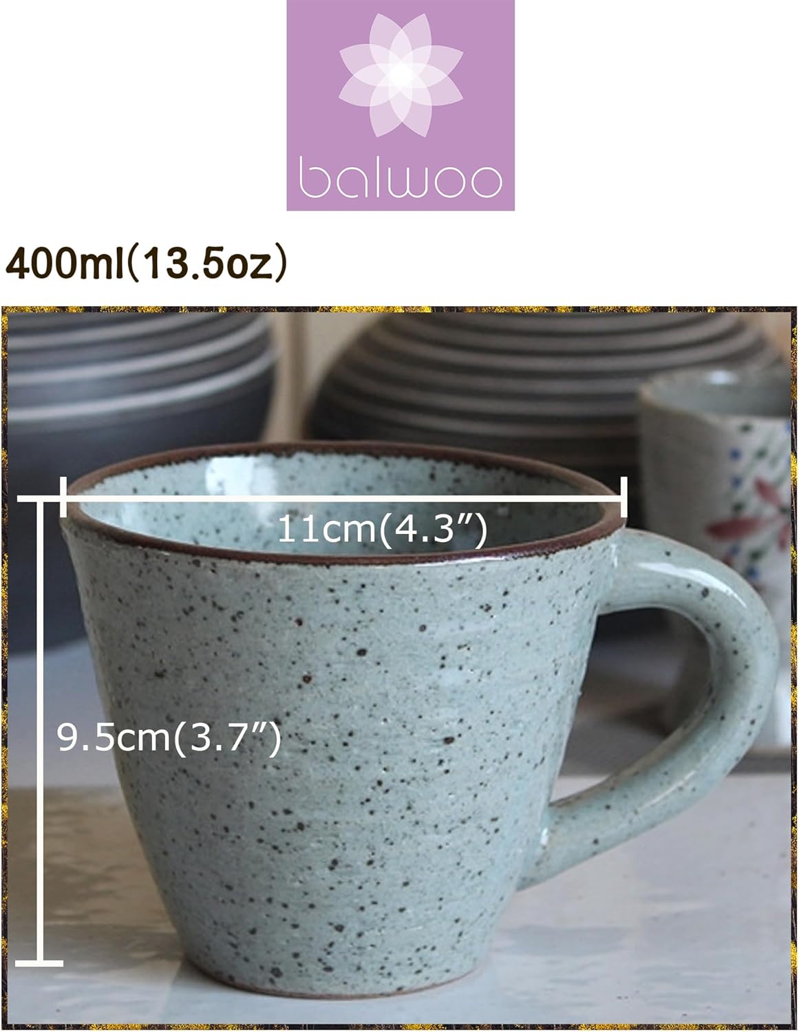 Clay Mug Korean Rustic Ceramic Coffee Mug Handcrafted Tea Cup White Pottery Mug Cup (Jade Green, Buncheong)