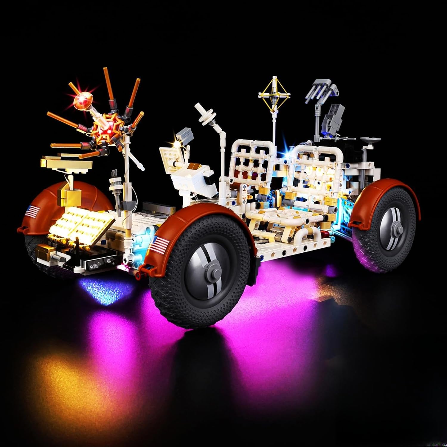 Kyglaring LED Light Kit Compatible with Lego NASA Apollo Lunar Roving Vehicle 42182 Building Blocks, Lights Only (Model Not Included), Remote Control