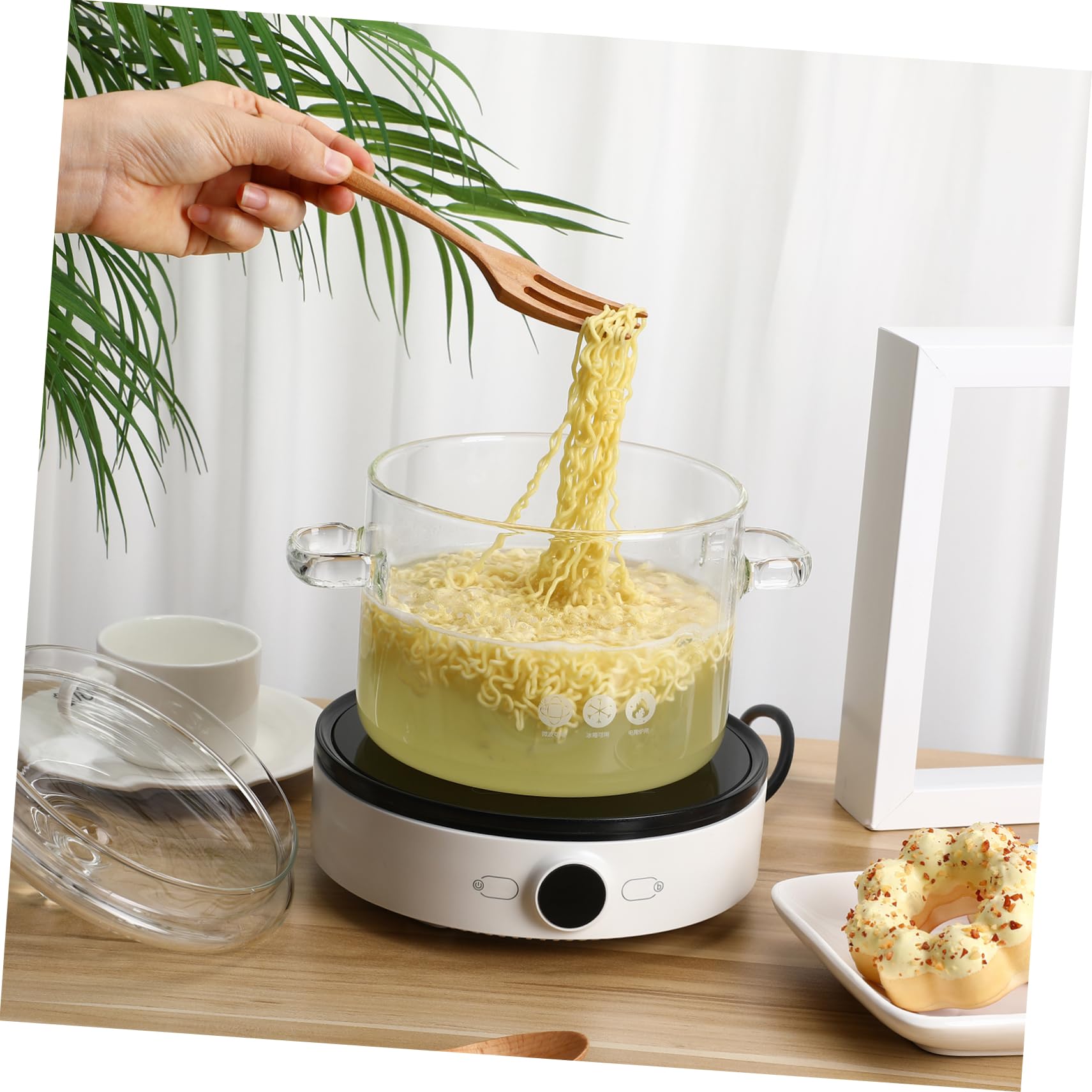 Garneck Pentola in con coperchio, 1-9 l, per tutti i piani cottura, ideale per cucinare e servire, pentola trasparente per idee da cucina creative