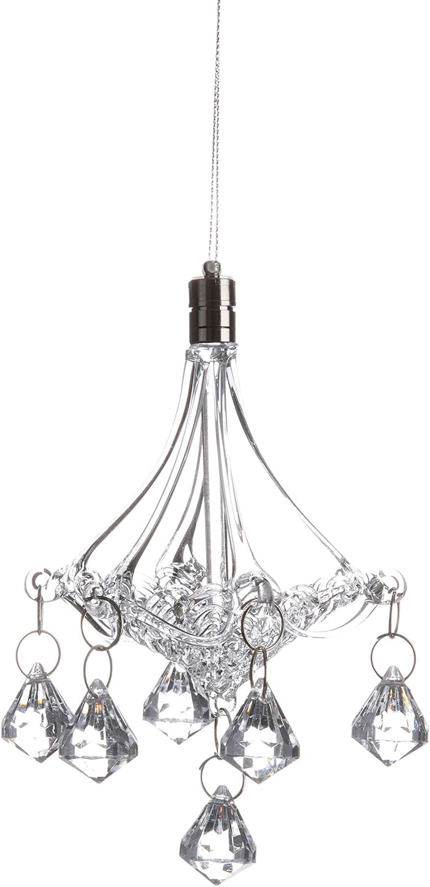 Hand-Blown Glass Chandelier with LED Lighting Decorative Hanging Ornament for Fall and Christmas Decorations