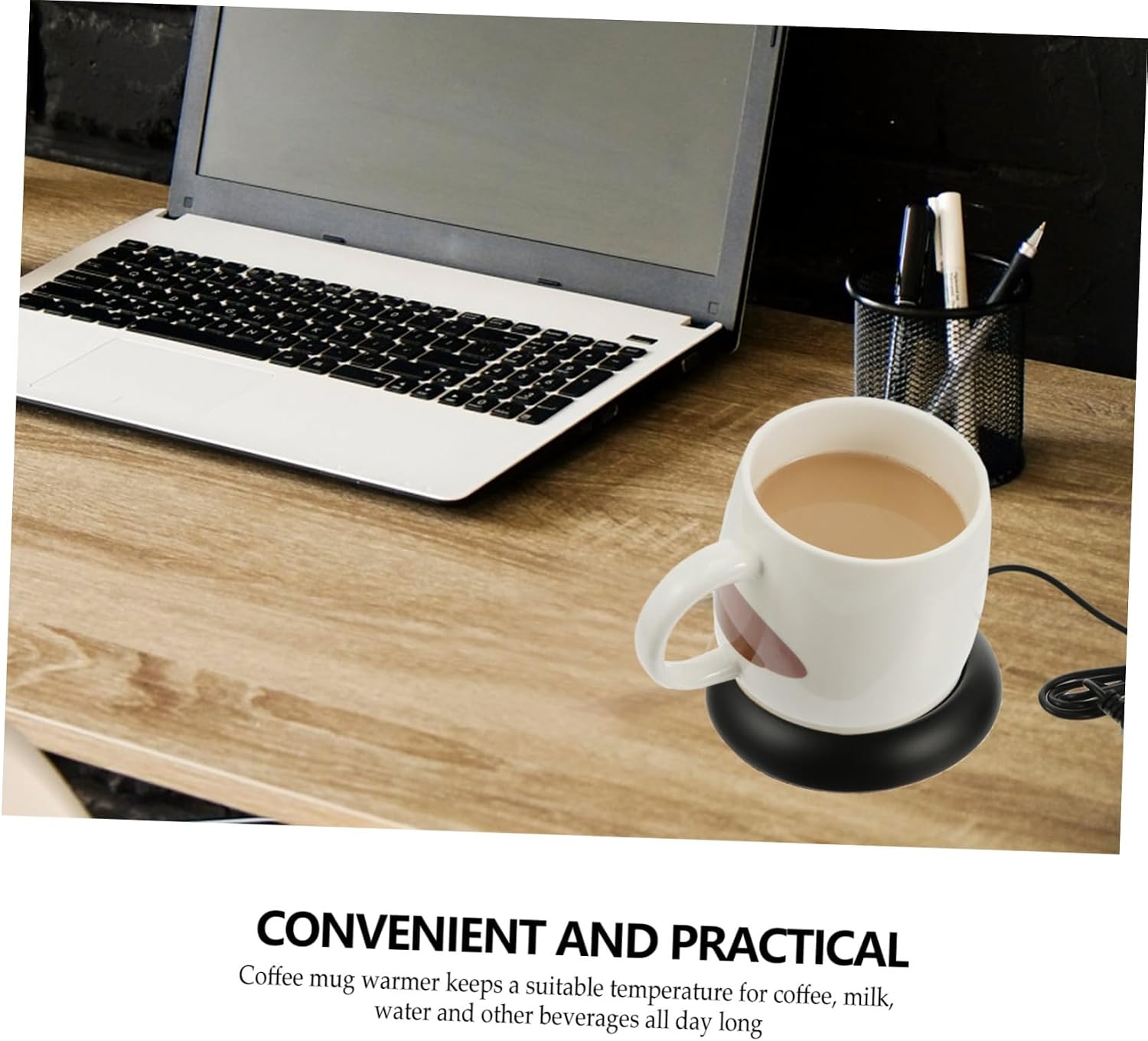 USB Charging Mug Warmer Mat Compact Electric Beverage Cup Warmer with Heat Preservation Insulation Coaster for Office and Home Use Small Space-Saving Design Safe and Material