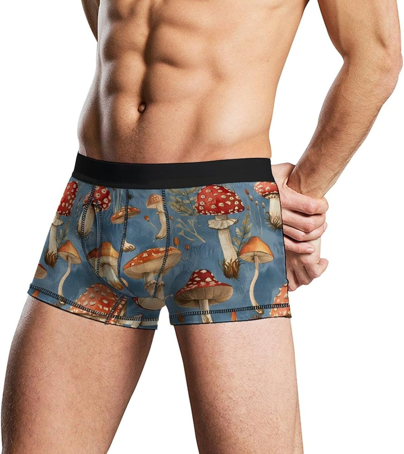 Mushroom Novelty Men's Trunks Soft Breathable Underwear Patterned Stretch Briefs