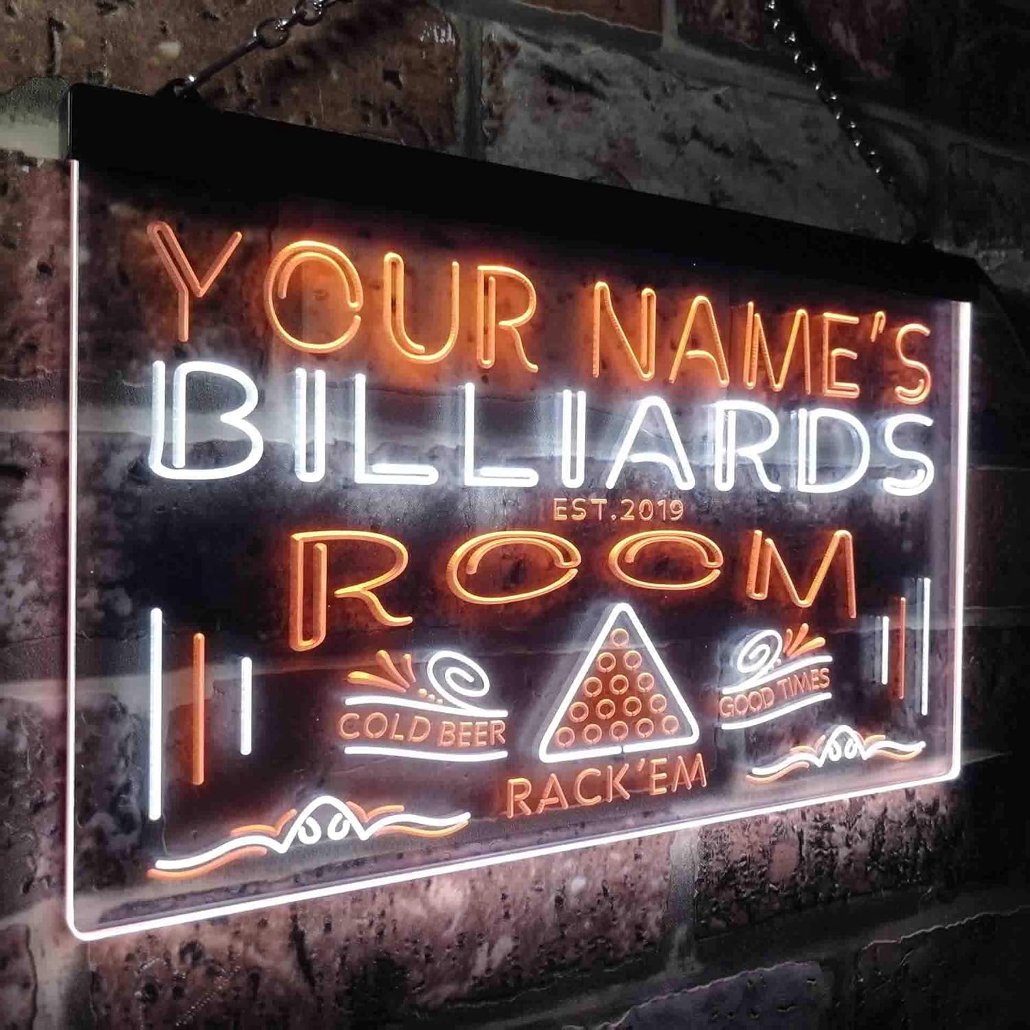Get Special Price ADVPRO Personalized Your Name Est Year Theme Billiards Room Garage Dual Color LED Neon Sign White & Orange 12 x 8.5 st6s32-pj1-tm-wo Best Deal ADVPRO Personalized Your Name Est Year Theme Billiards Room Garage Dual Color LED Neon Sign White & Orange 12 x 8.5 st6s32-pj1-tm-wo