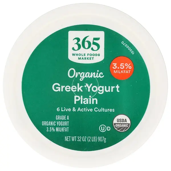 Organic Greek Whole Milk Yogurt, Plain, 32 oz 4