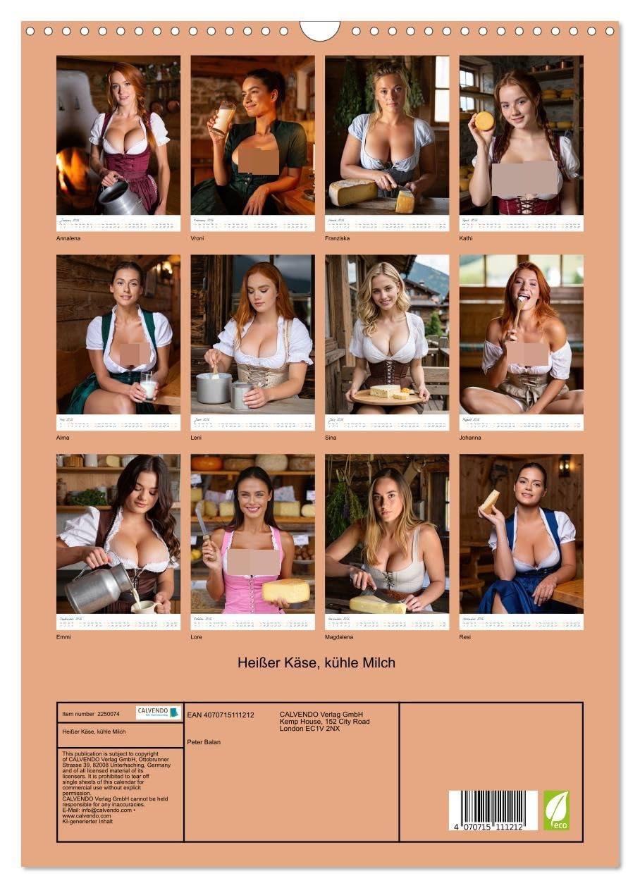 Hot cheese, cool milk UK-Version (Wall Calendar 2026 DIN A3 Portrait), CALVENDO 12 Month Wall Calendar