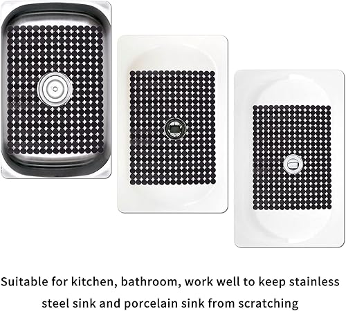 Miniatura 5 de Qulable Paquete de 2 alfombrillas para fregadero de cocina de acero inoxidablecerámica, protectores ecológicos de PVC para la parte inferior del