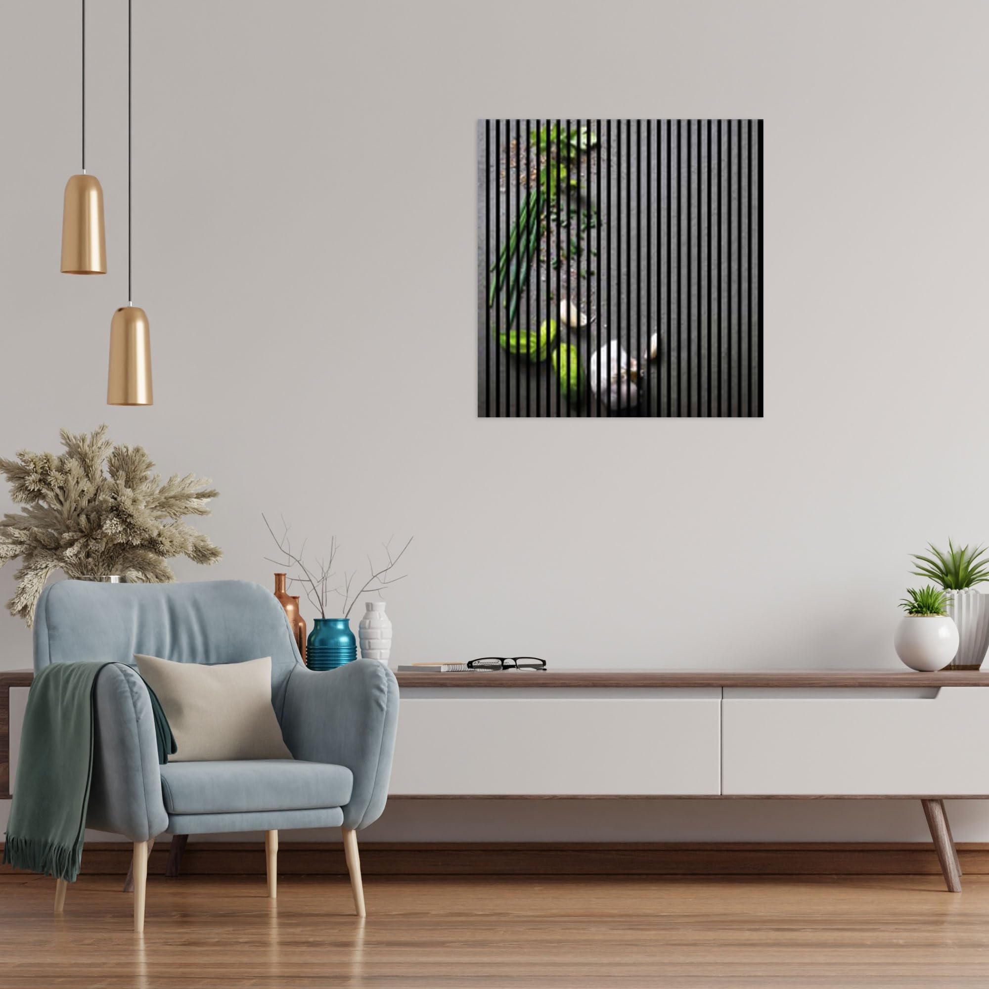 Panele akustyczne z nadrukiem cyfrowym zioła 03 19 x 1133 x 1195 mm zioła czosnek stół MDF włókna PET panele ścienne zielony biały, szary, 2 pojedyncze płyty