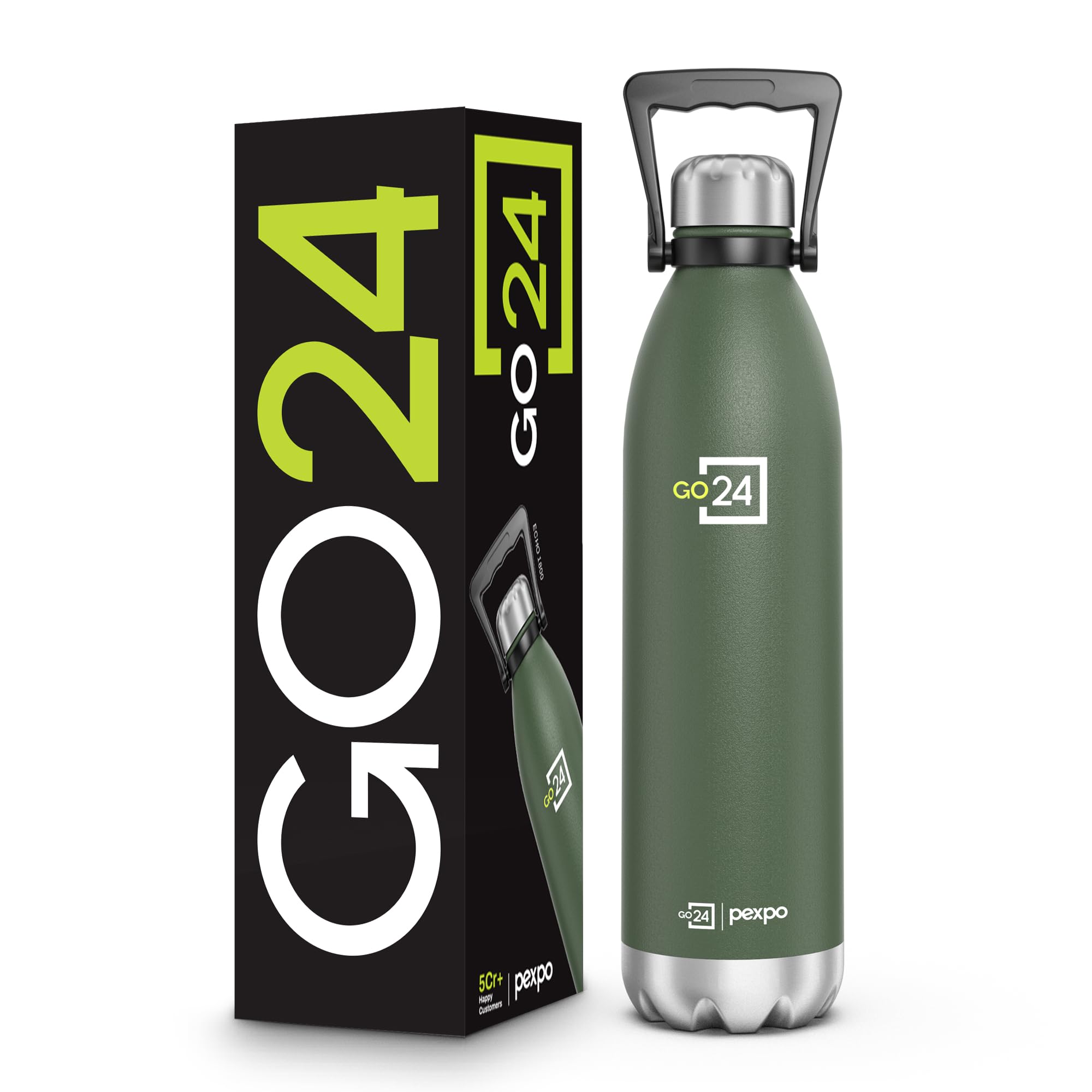 Go24 pexpo Echo Pro ISI Certified Stainless Steel Water Bottle 2000ml Hot & Cold Thermos Water Bottle | Vacuum Insulated Water Bottle with Handle | Travel | Adults - Silver — Amazon image 17
