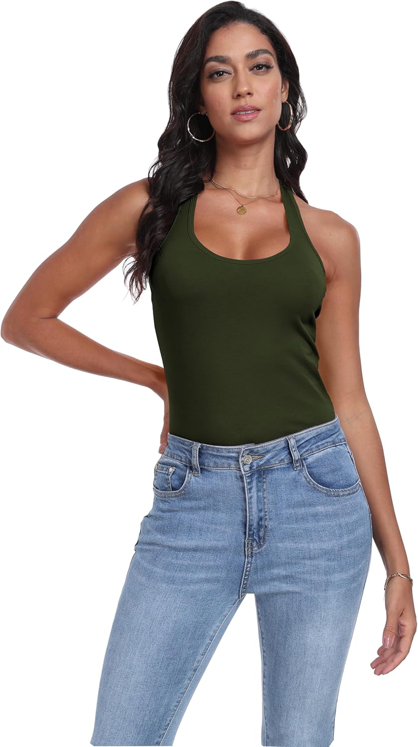 3 Packs Racerback Tank Tops for Women Long Workout Top Cotton Yoga Undershirt Gym Athletic Camisole - Image 6