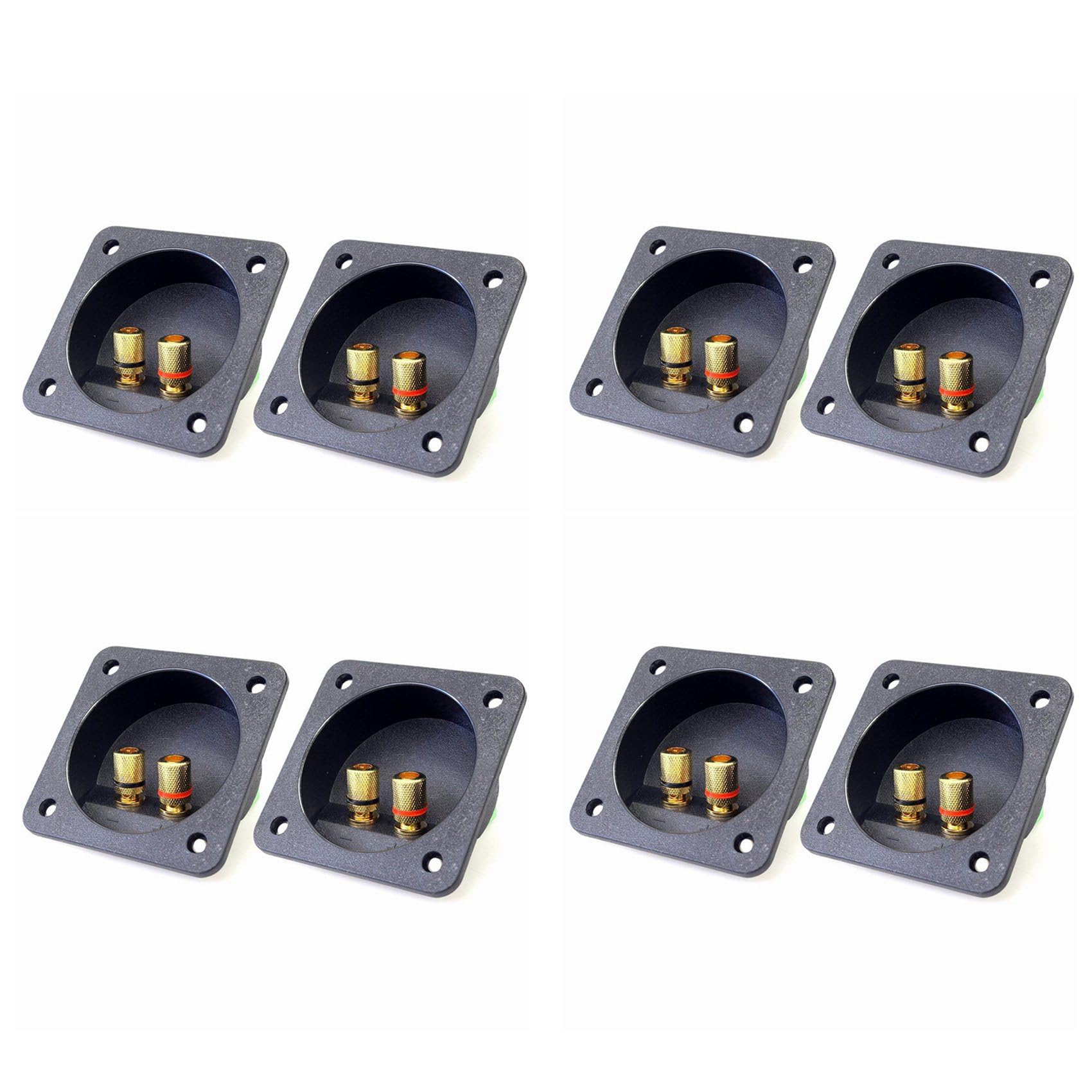 Jnchdghwa Black Diy Home Car Stereo Cup Connectors Subwoofer Plugs 2-Way Speaker Box Terminal Binding Post, 8 Pcs