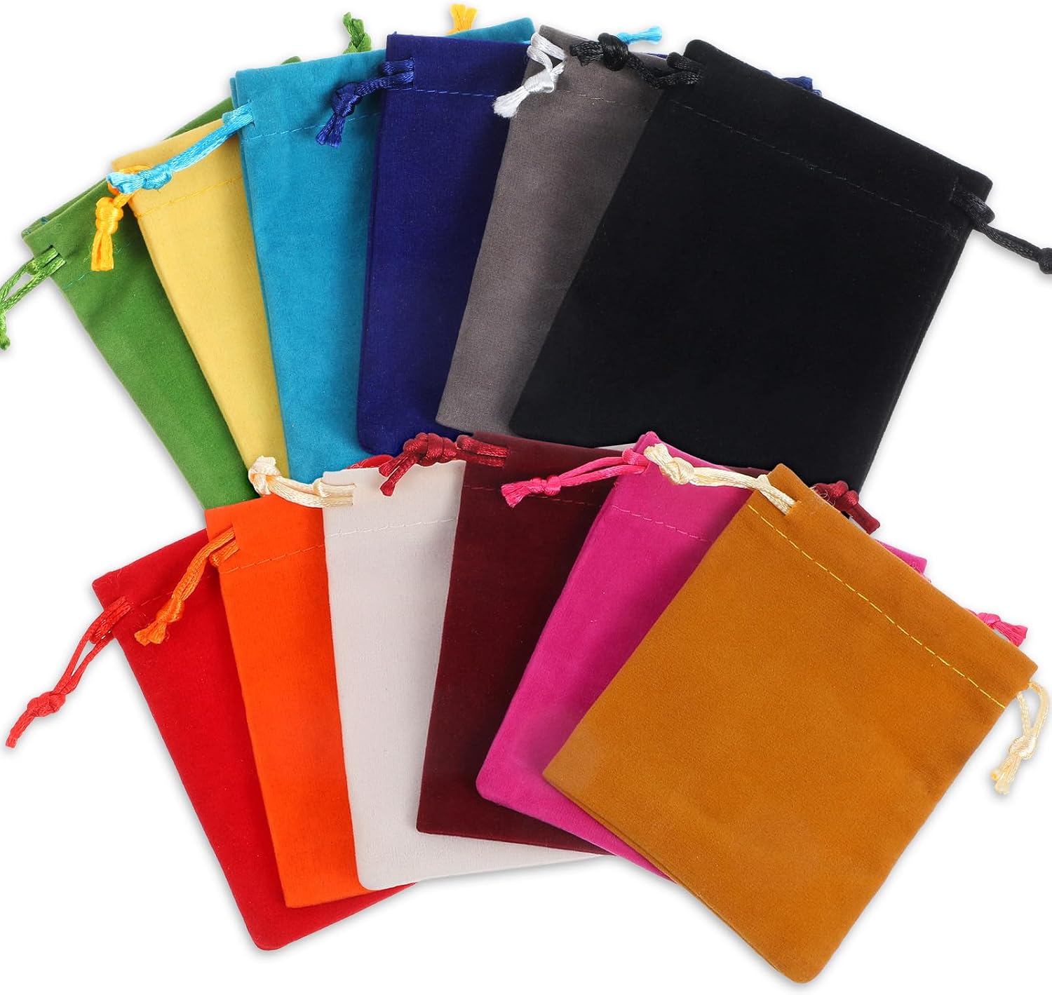Amabro 12Pack Colorful Dice Bag, Small Dice Bags 4x3 Inch Drawstring Pouch