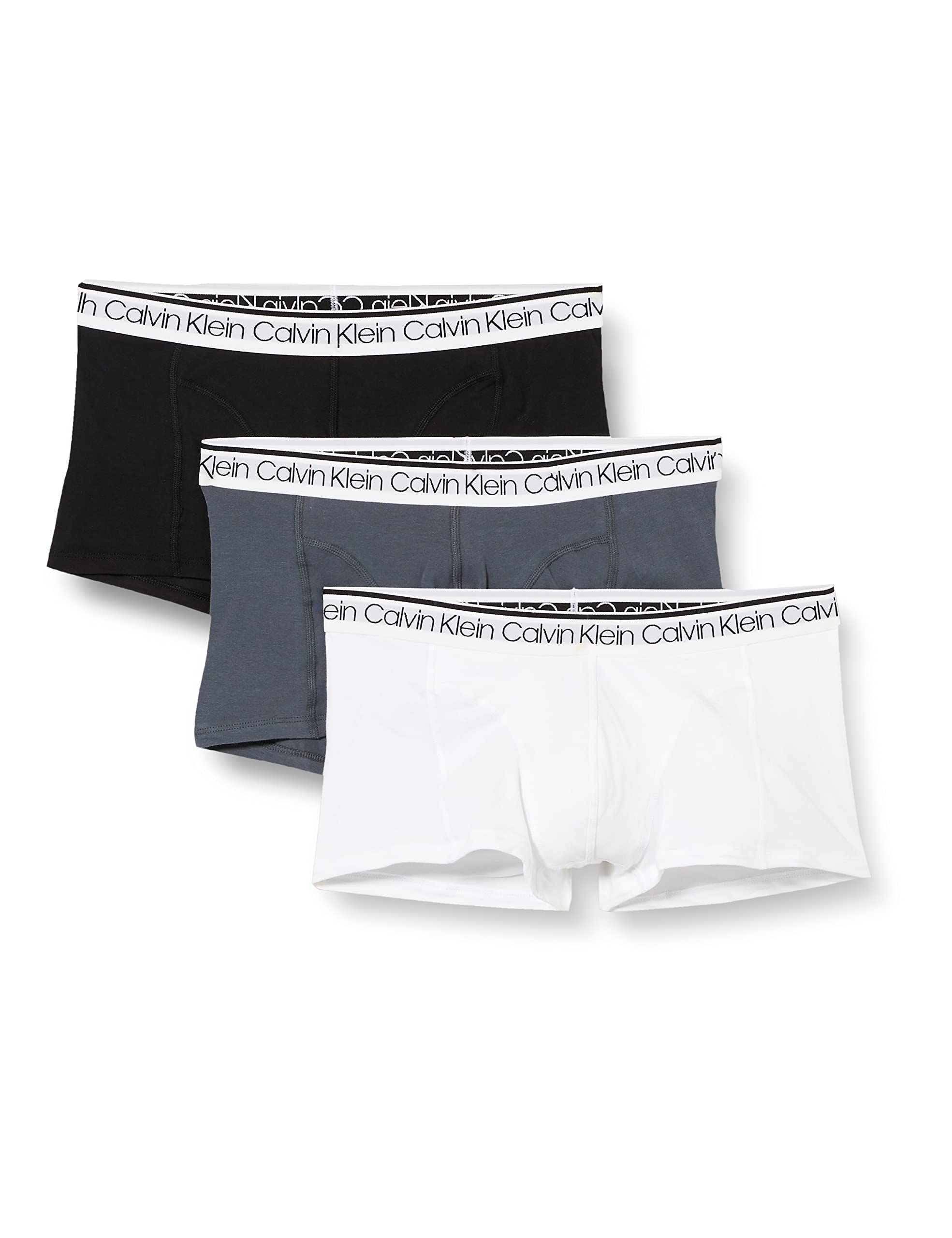 Calvin Klein Herren Boxershorts Low Rise Trunks Unterwäsche, Mehrfarbig (Black/White/Turbulence), L