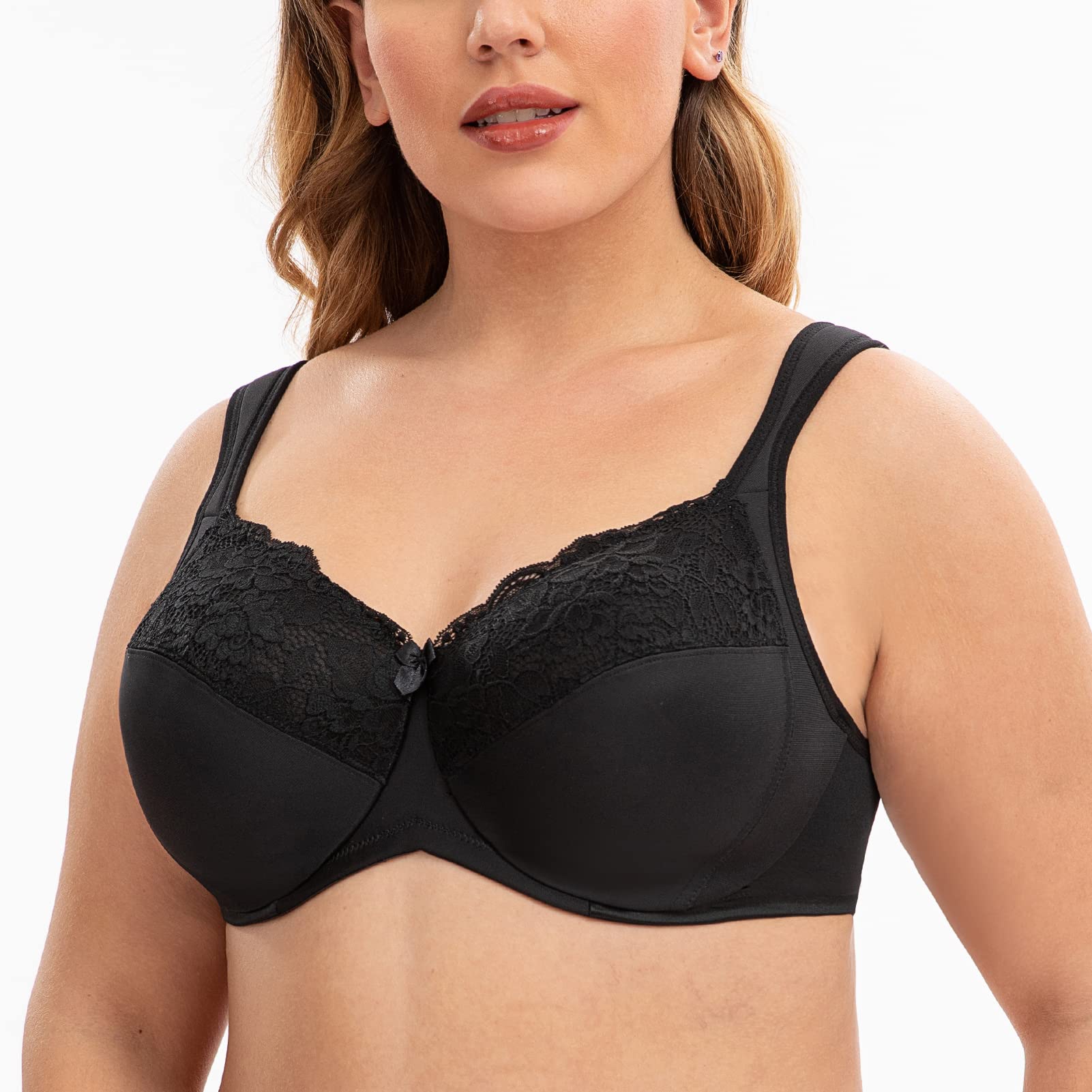 Soutien-Gorge Femme Grande Taille avec Armatures Minimiseur Sexy Dentelle