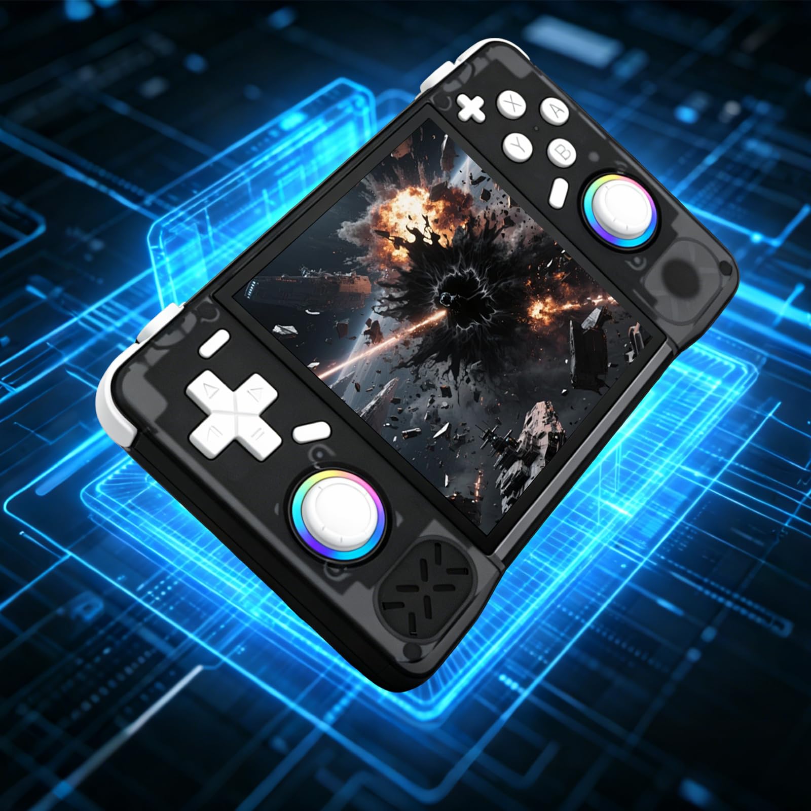 Console Giochi Portatile Retrogaming Emulatore Integrato Linux (nero) | Schermo IPS da 4 pollici, emulatore integrato, giochi retrò, WiFi, console portatile per viaggi e tempo libero