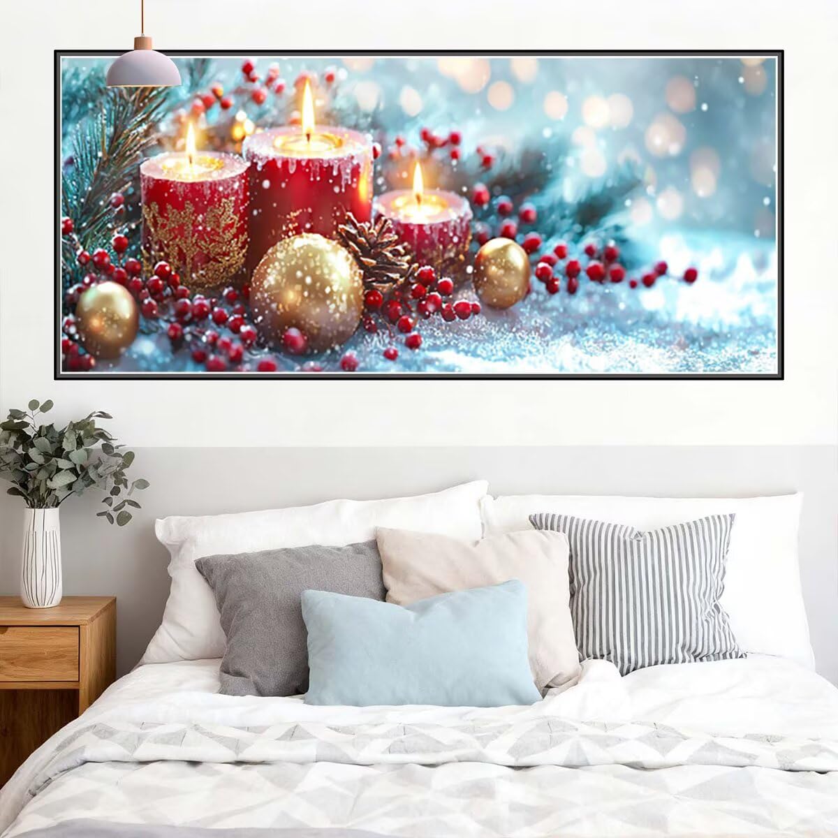 Zestaw do malowania diamentowego, Boże Narodzenie malowanie diamentami, kryształowa sztuka diamentowa, ścieg krzyżykowy, haft krzyżykowy, 130 x 50 cm, obrazy z koralików na Boże Narodzenie prezent dla