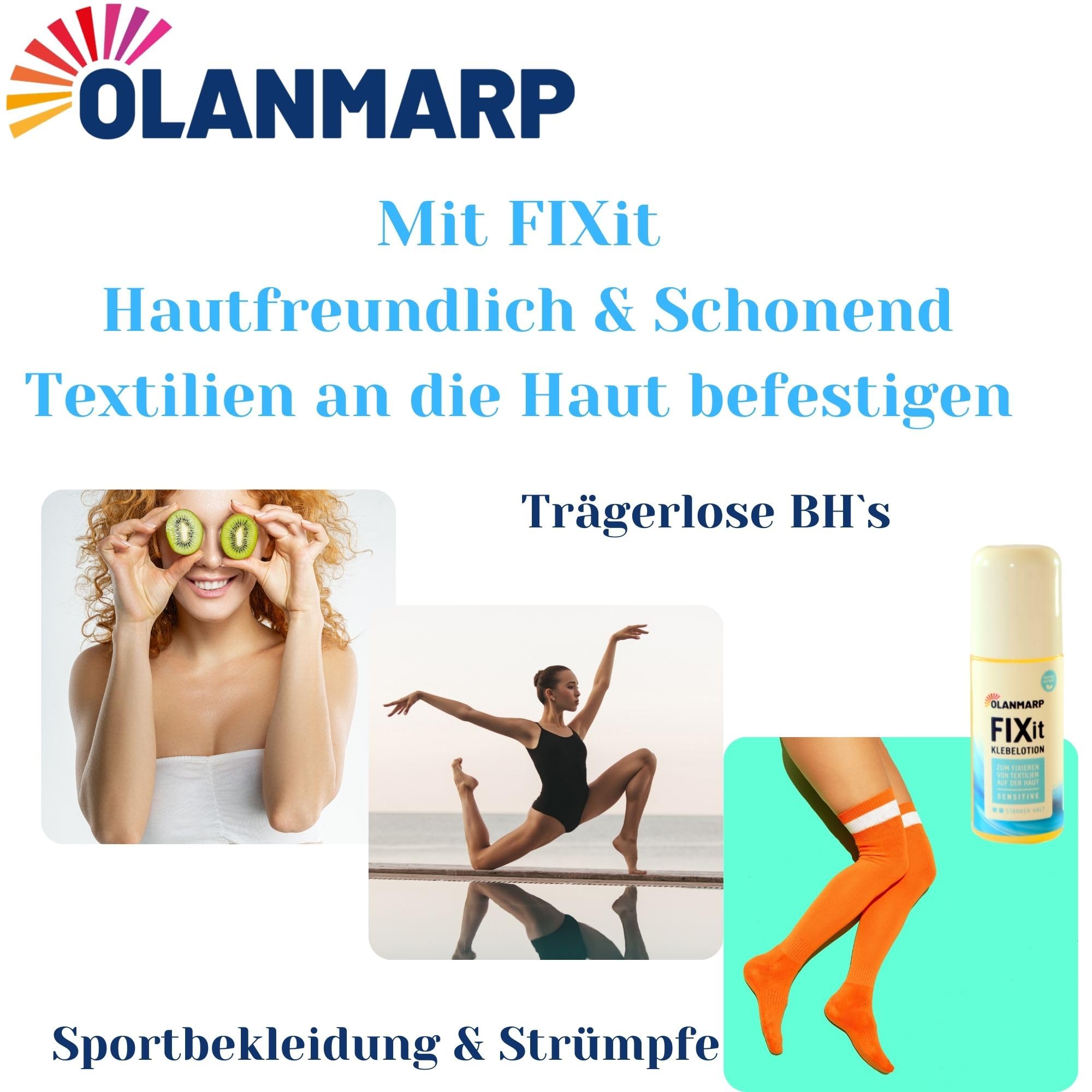Klej do skóry FIX IT – specjalny rozpuszczalny w wodzie balsam samoprzylepny do bezpiecznego trzymania tekstyliów, pończoch uciskowych i nie tylko! Wyprodukowano w Niemczech (60 ml)