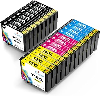 Q-image Compatibili Cartucce d'inchiostro Sostituzione per Epson 16XL 16 XL per Epson Workforce WF-2510 WF-2630 WF-2650 WF-2760 WF-2530 WF-2520 WF-2540 WF-2750 WF-2660 (20-Pezzi)
