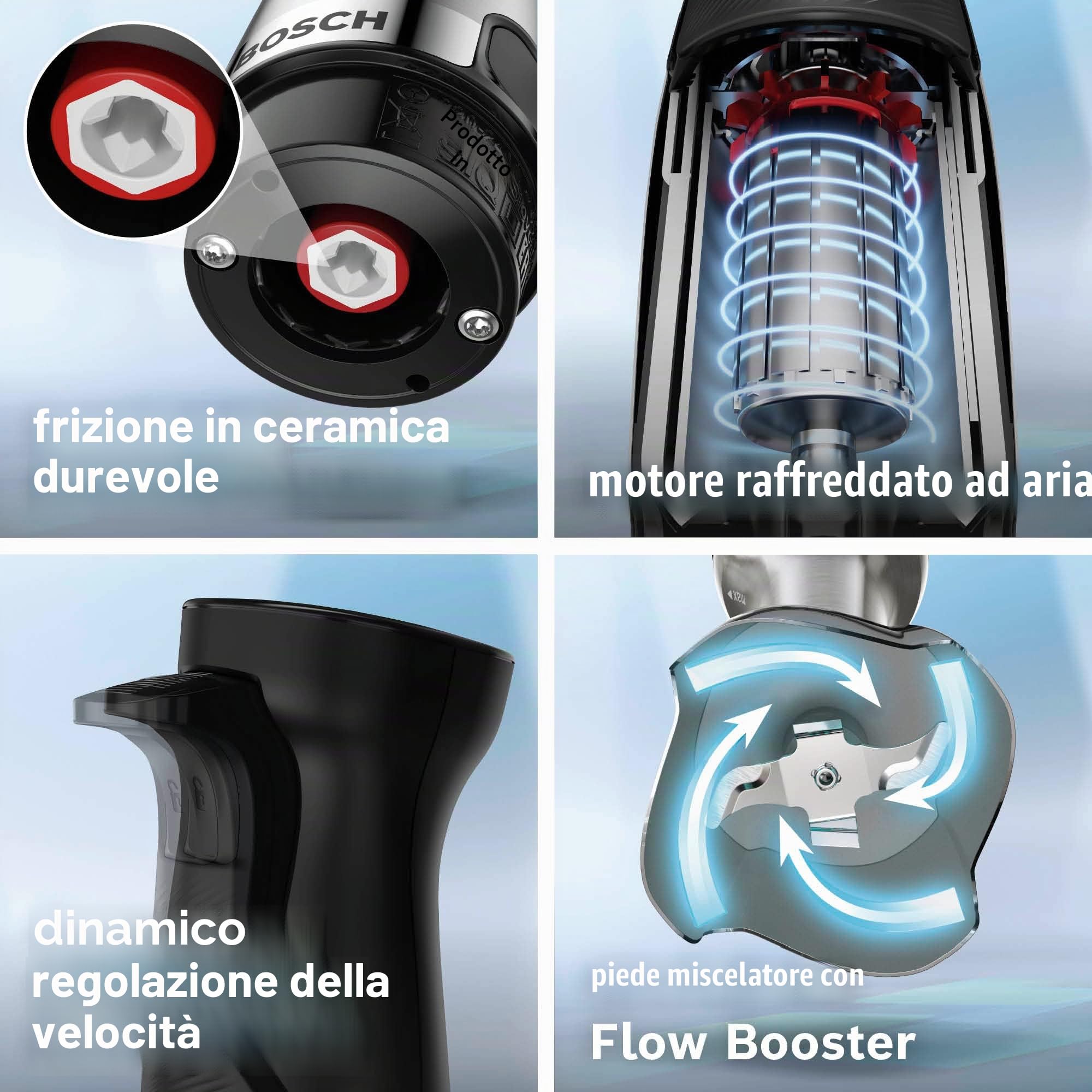 Bosch MSM6M622 Frullatore a Immersione, 1000 Watt, Acciaio
