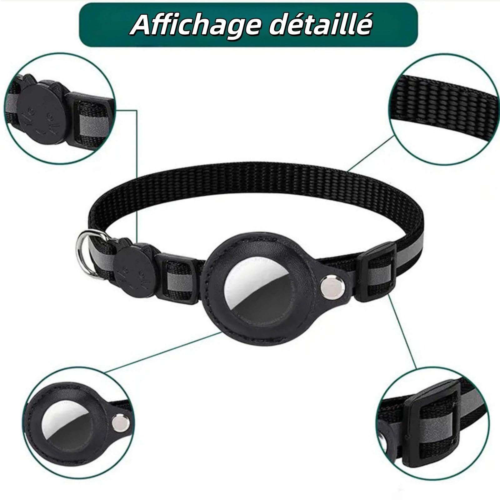 My Peets Collier GPS pour Chat，Anti-étranglement, léger et réglable, Largeur 1 cm, Convient aux Chats de Toutes Tailles