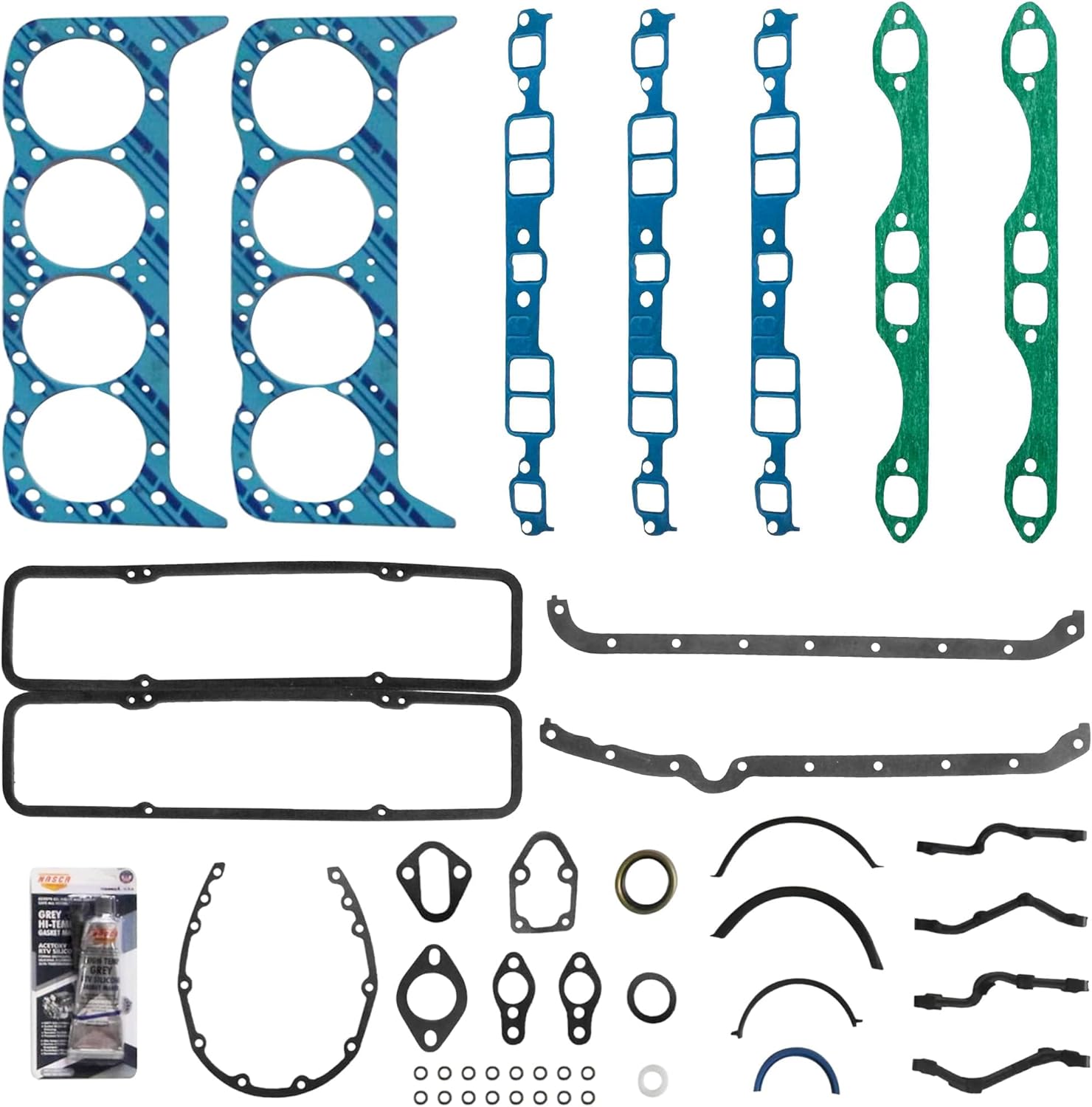 260-1045 Full Engine Gasket Set, 1955-1980 SBC 283 302 307 327 350 V8 Gasket Kit for Chevy C10 C20 Caprice Impala for Buick Century Skylark for Olds