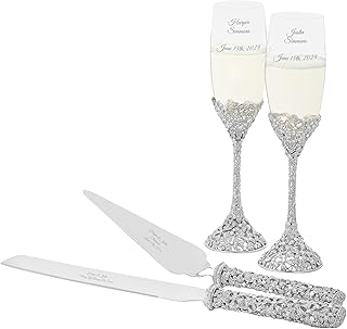 THINGS REMEMBERED Personalized Crystal Bouquet Wedding Set (Free Customization)