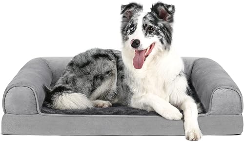 Kigmmro Cama ortopédica para perros grandes, cama ortopédica para perros con parte inferior antideslizante, sofá cama para mascotas con funda