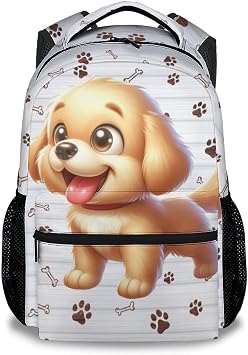 Kids Backpack - Golden Retriever Backpacks for Boys Girls - Dog Children Bookbag for Toddler - Durable School Bag for Kindergarten/Preschool/Elementary17 Inch