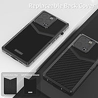 Vista 6 de HUALIMEI Funda de lujo para iPhone 13 Pro 6.1, funda de teléfono de fibra de carbono, armadura protectora militar con protector de pantalla