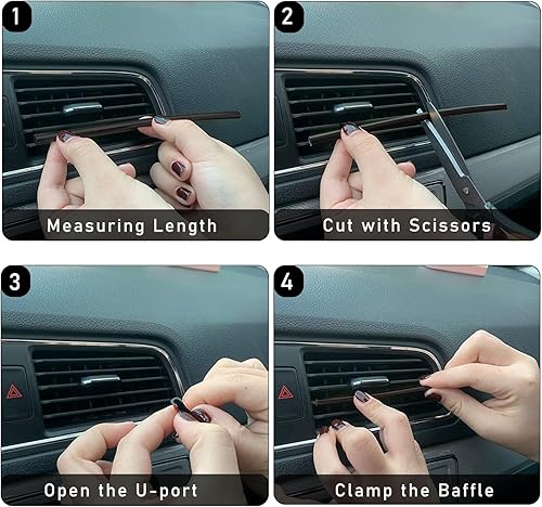 Miniatura 3 de Kewucn 20 tiras decorativas de ventilación de aire acondicionado de automóvil, decoración de ventilación de aire impermeable y flexible, accesorios