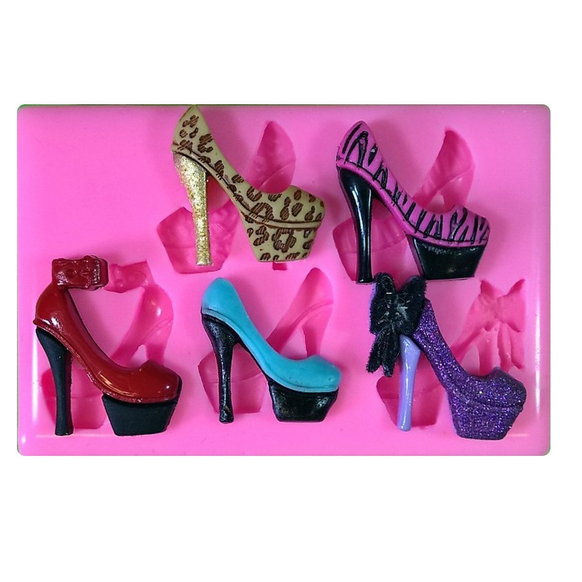 Fairie Blessings Multicoloured Stunning Sexy Stiletto High Heeled Shoes Silicone Mould Mold For Cake Decorating Cake Cupcake Toppers Icing Sugarcraft Tool By