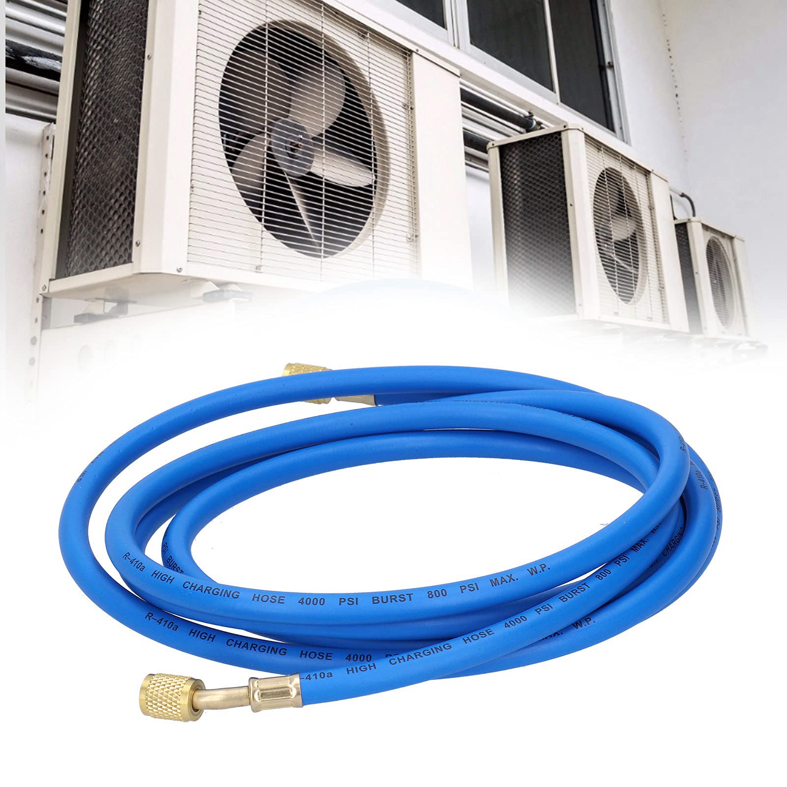 Manguera de Recarga de Refrigerante de Aire Acondicionado, Manguera de Carga de CA, Tubo de Lavado de Refrigerante, Herramienta de Carga de Freón de( de Doble Pulgada 3 Metros, Simple)
