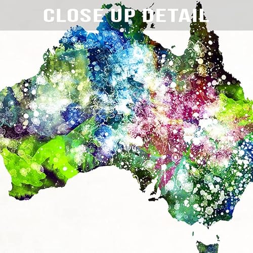 Australia Watercolor Map Wall Art Poster Home Decor Print Watercolour Artwork - Unframed #TOP2
