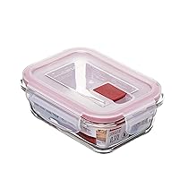TATAY Contenitore Vetro per Alimenti 0,37L Cook & Eat | Vetro Borosilicato | Coperchio Clip + Valvola Vapore | Adatto a microonde, forno, frigo e freezer | Senza BPA | 11,2×15,2×5,7 cm, Rosso