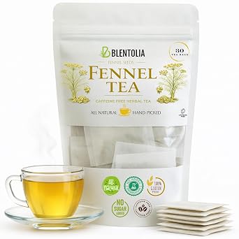 Blentolia Fennel Seed Tea Bags 30 Count Herbal Tea for Digestion, Bloating & Wellness Caffeine-Free & Naturally Soothing