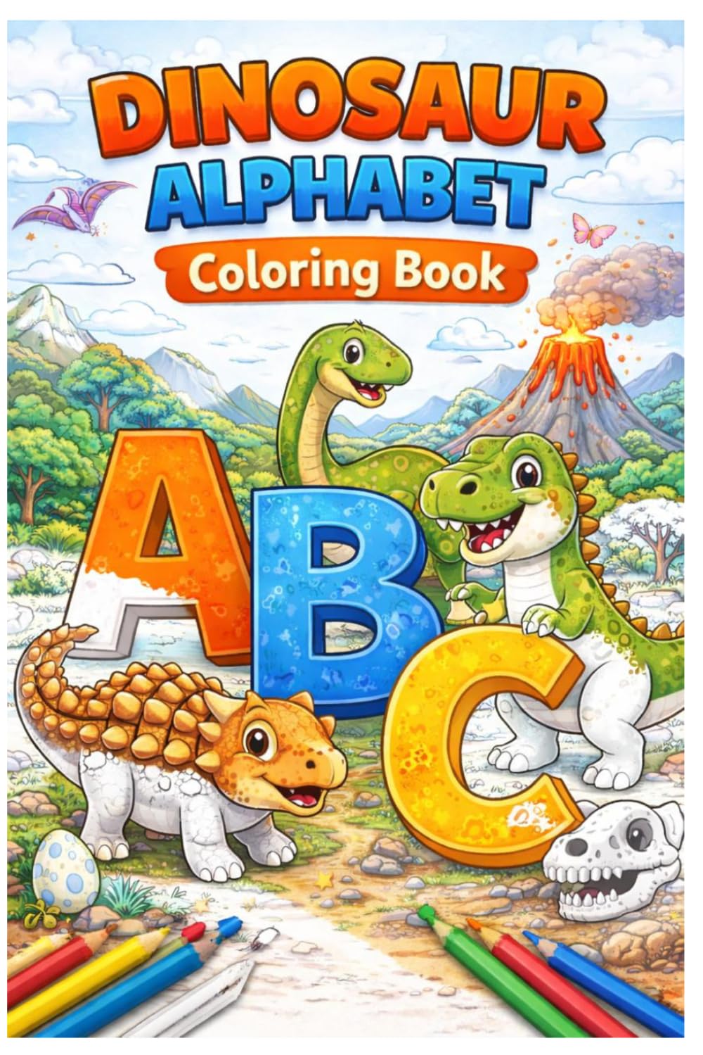DINOSAUR ALPHABET: Coloring Book (A-Z Alphabet Coloring Books for Kids)