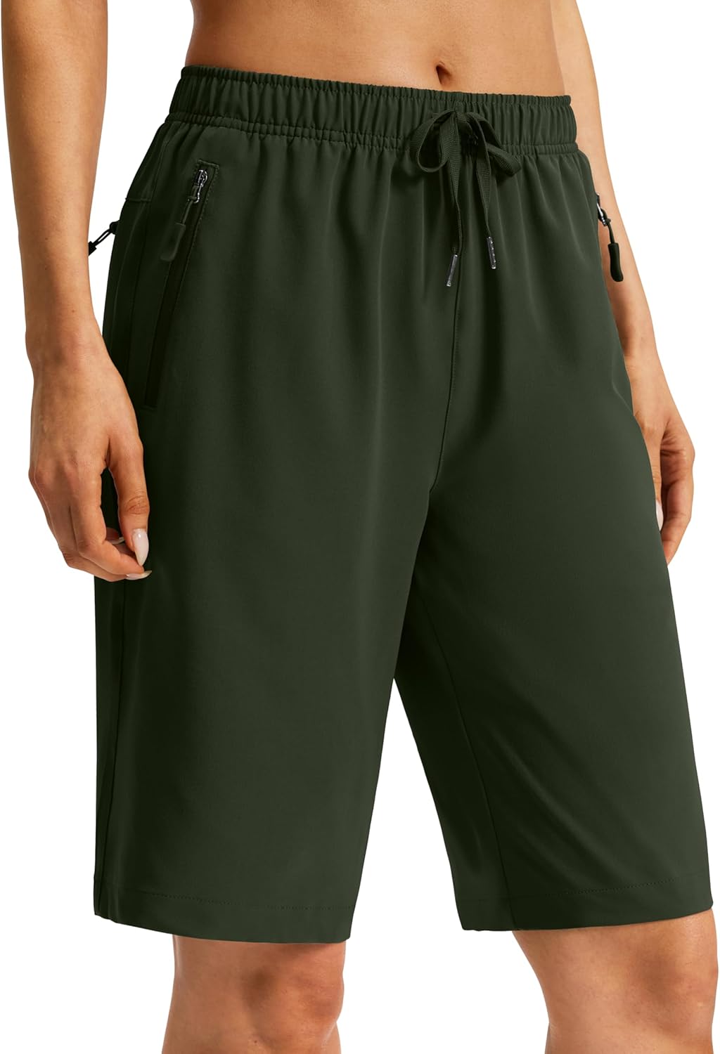 Viodia Women's 9''/11'' Hiking Shorts Long Bermuda Lightweight Shorts Quick Dry Athletic Golf Shorts with 3 Zipper Pockets