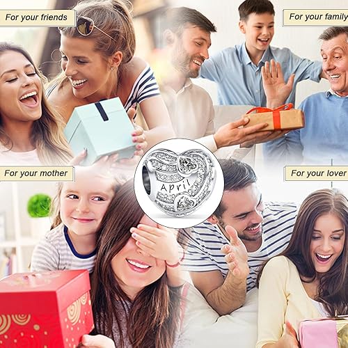 Miniatura 5 de EHEG Dijes de piedra natal de amor para mujer pulseras y collares de plata de ley 925 con circonita cúbica 5A regalos de joyería de cumpleaños para