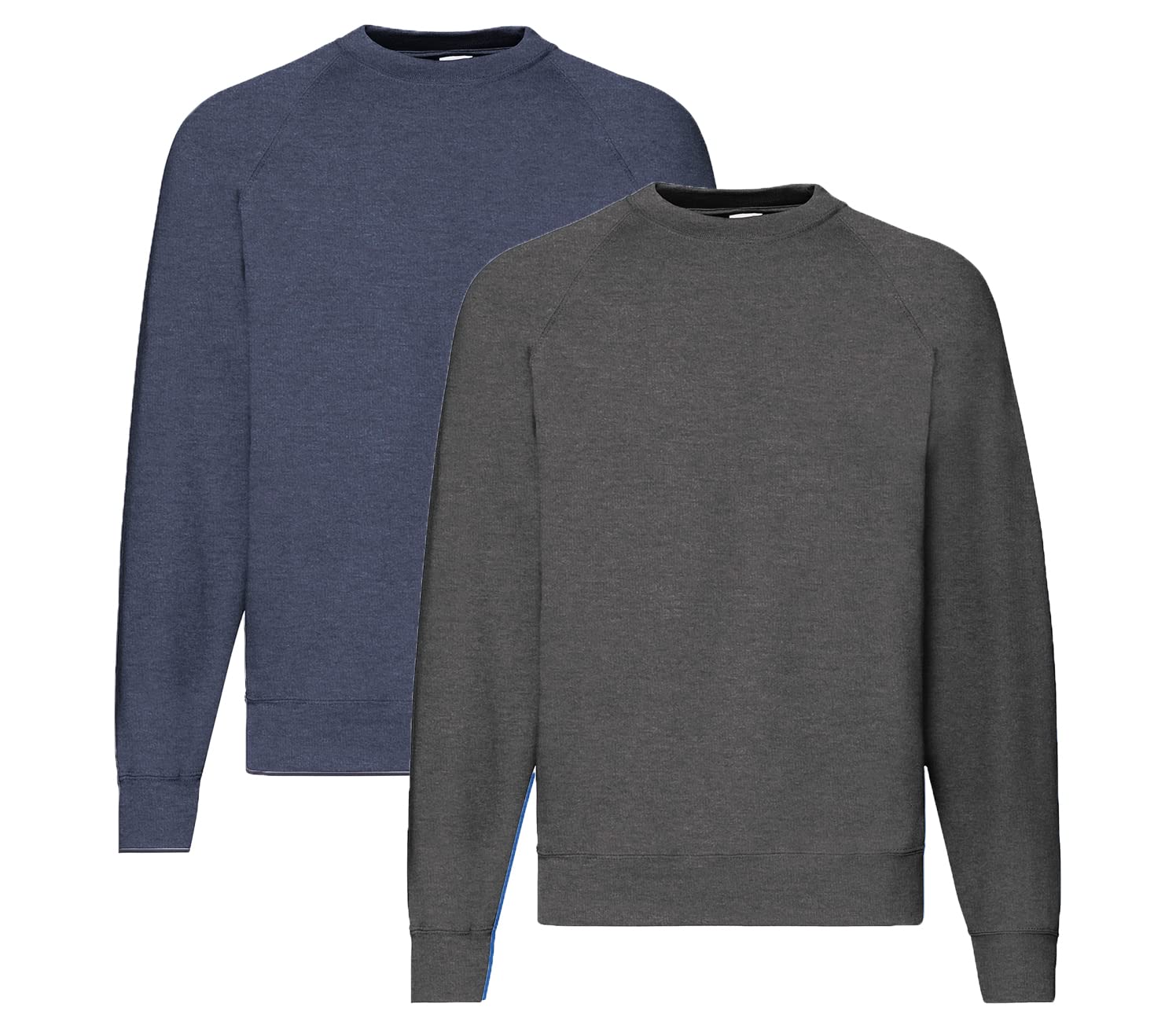 Fruit Of The Loom Men's 1 X Vintage Heather Navy + 1 X Dark Heather + 1 X Notepad Hl Purchase Raglan Sweatshirt 62-216-0, Xl