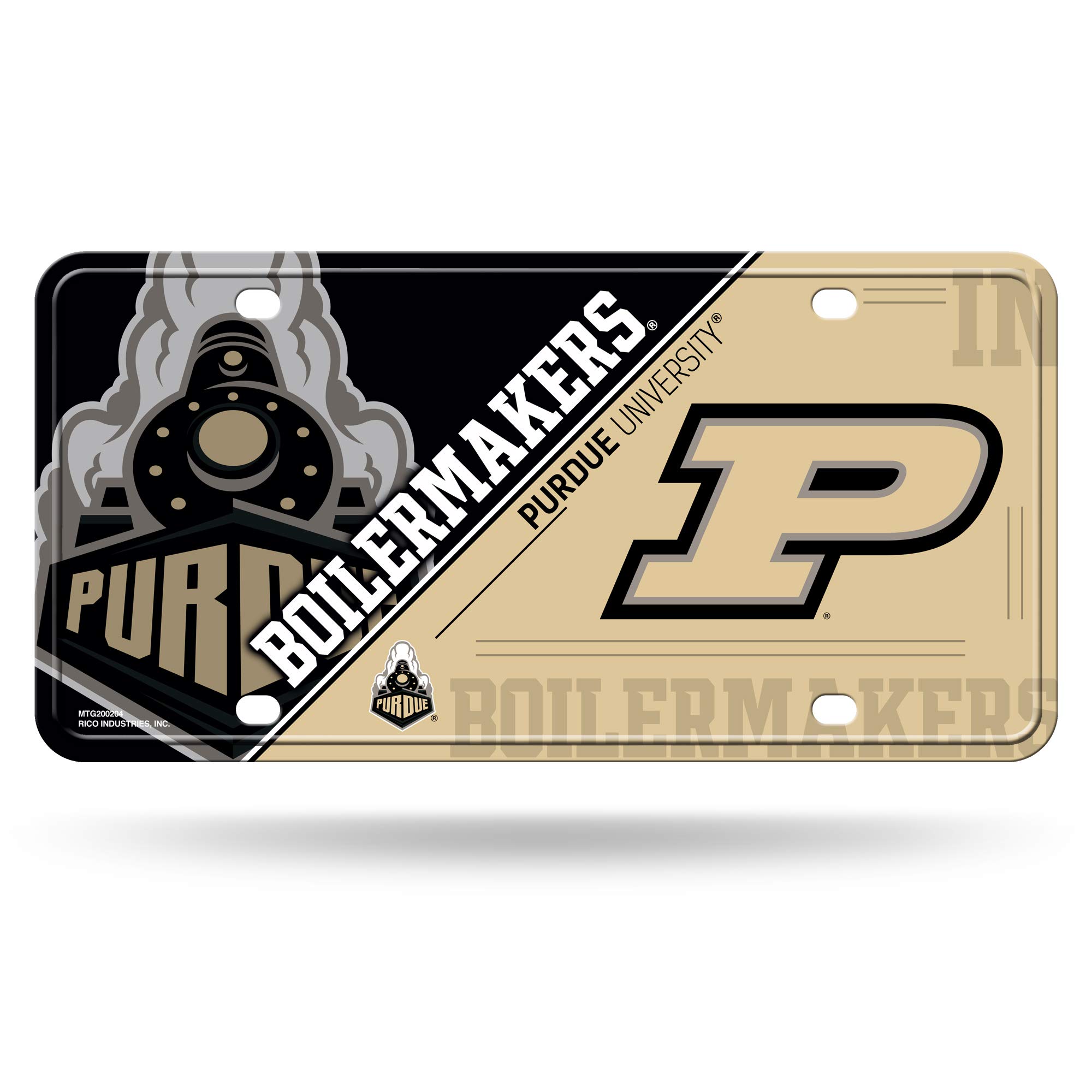 Rico Industries NCAA Purdue Boilermakers Metal License Plate Tag, 6 x 11.5-inches