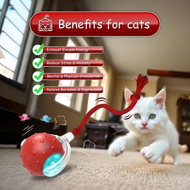 Foto 3 de 7 de KQLHLHDYZ Juguete interactivo para gatos, bola interactiva recargable para gatos