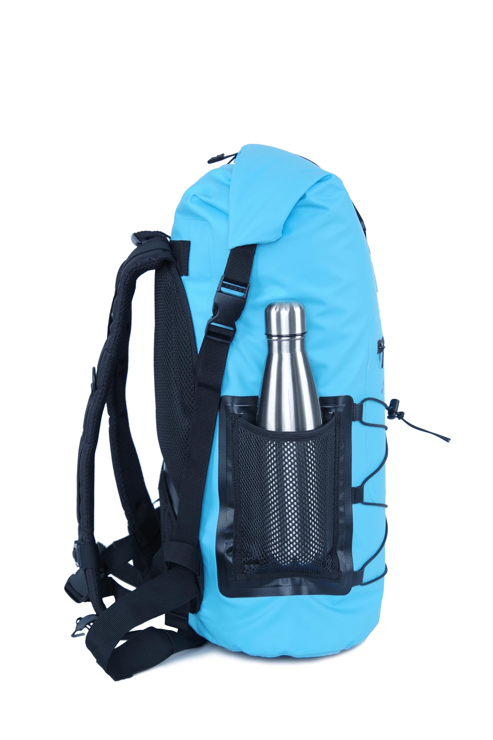 Premium Thermo-Dry Bag Rucksack – Sehr geräumiger 30-Liter Rolltop Outdoor-Rucksack, wasserdicht, mit hochwertigem Trägersystem und praktischem Getränkehalter