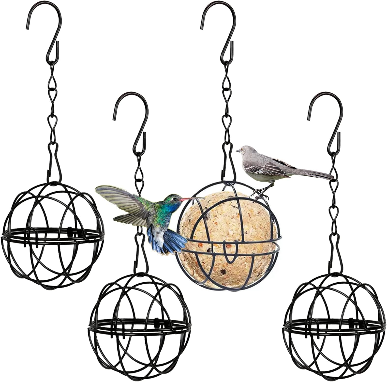 DYDHRER 6 Stück Meisenknödelhalter,Meisenknödel Halter mit Haken