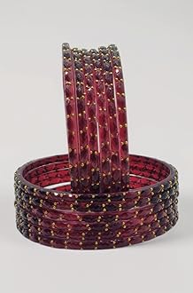 Shree Kreeti Raindrop Glass Bangles with Golden Beads for Women and Girls Pack of 12 Wedding, Baby Shower Bangles