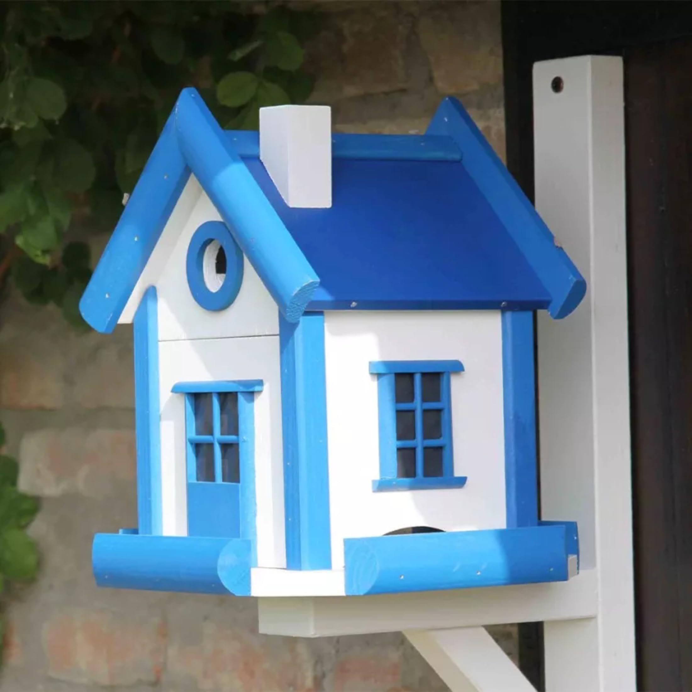 Mondo Viro - Nido para pájaros "Benji" de madera de conífera, 25 x 25 cm, 28 cm de altura (azul, 25 x 25 cm x 28 h)
