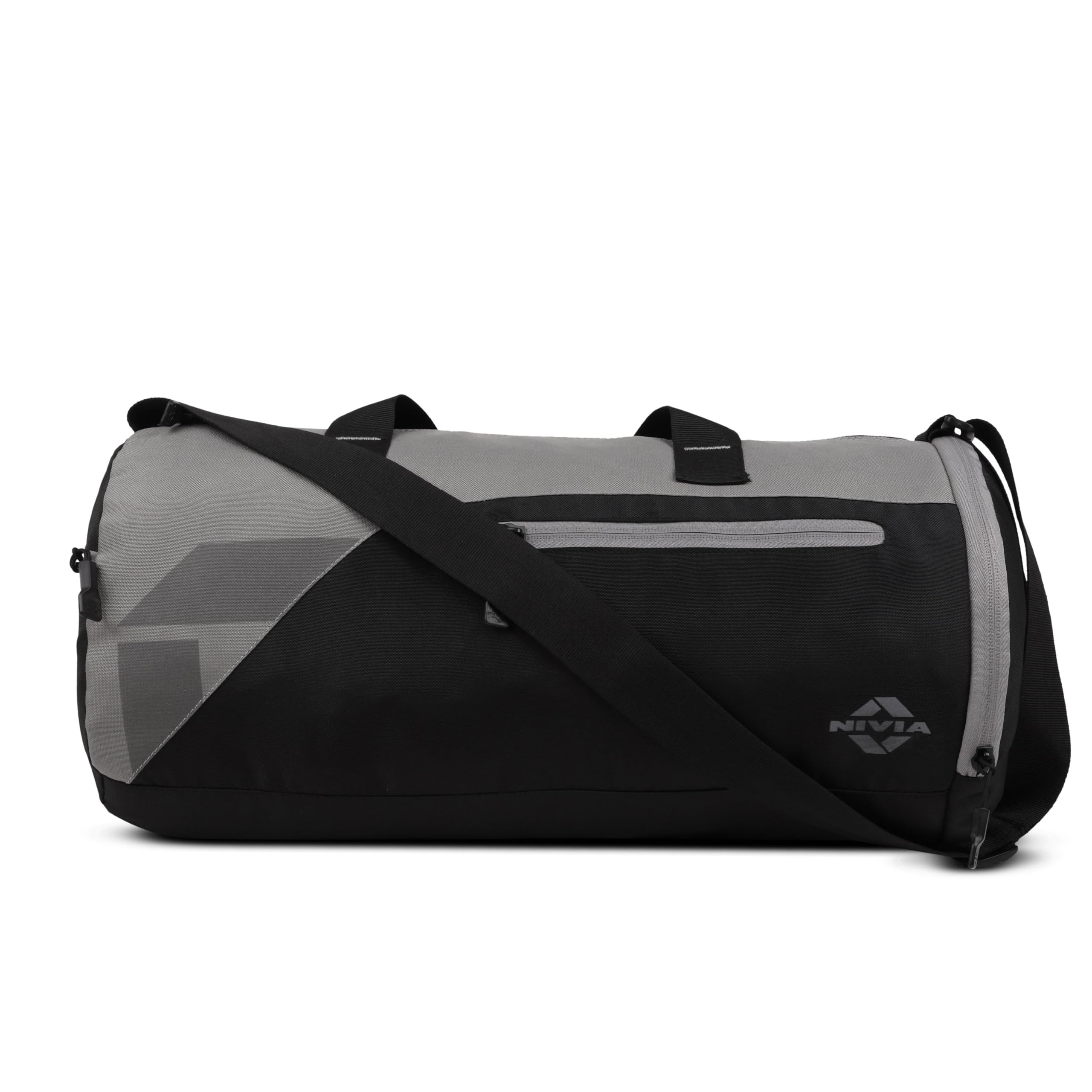 Fuse Gym Duffle Bag for Men and Women, 25L Lightweight Training and Travel Bag with Shoe Compartment, Quick Access Pockets, and Adjustable Strap, Designed for Athletes, Travel (Black/Grey)