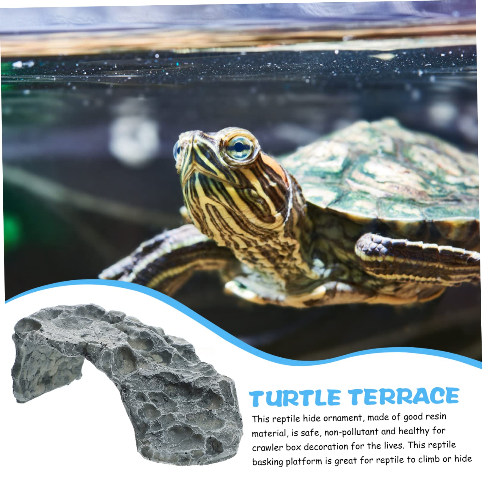 minkissy Plataforma De Crianza De Escondite De Acuario para Tomar El Refugio De Reptiles Escondite De Lagarto Piel De Tortuga Piel De Reptil Piedra Caja De Lagarto Resina