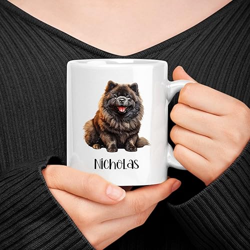 Miniatura 30 de Taza de cerámica personalizada para perros Chow Chow Chow, taza de café con nombre personalizado Chow Chow, regalos para los amantes de los perros