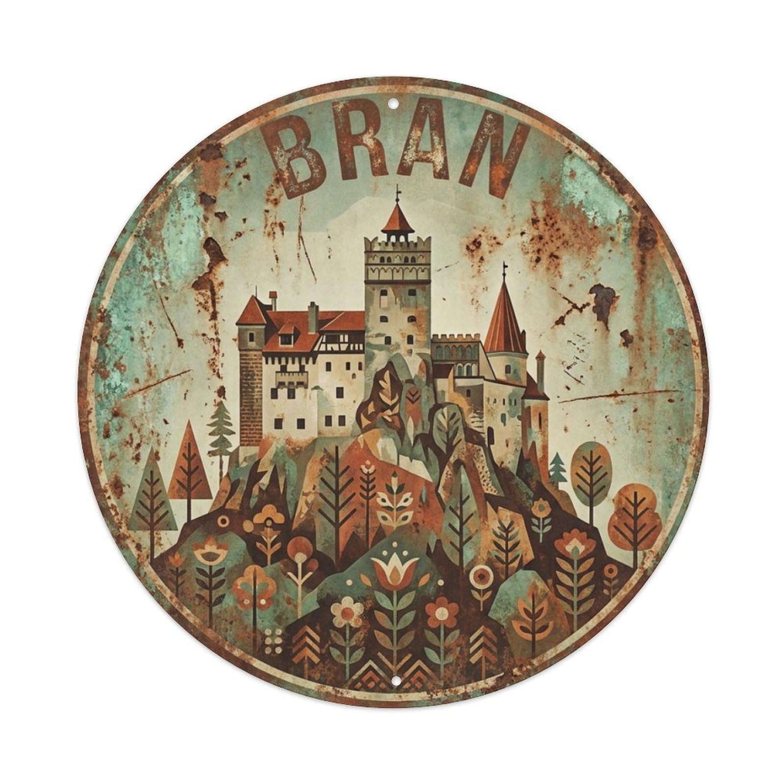 Galvaxio Style Retro Travel Romania Bran Metal Tin Sign