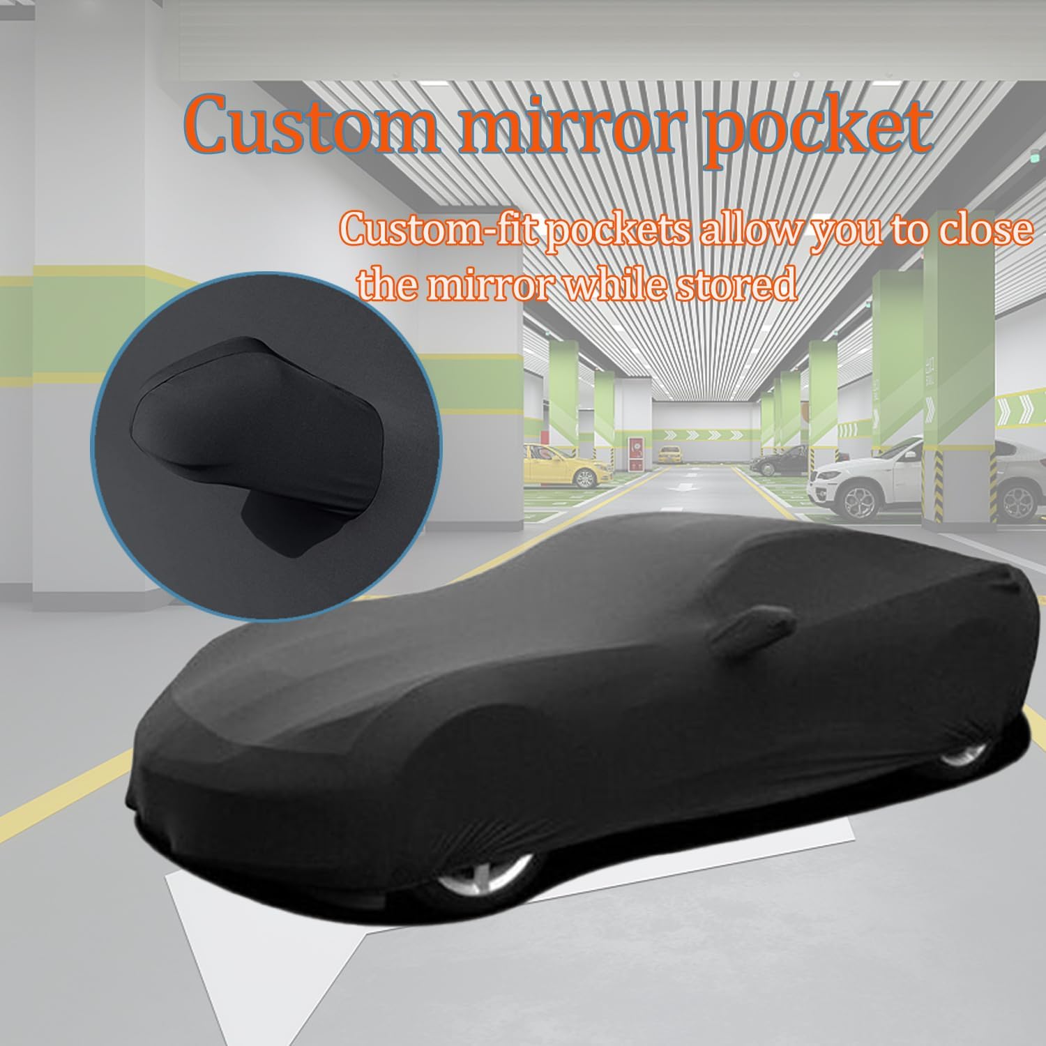 Indoor Car Cover Custom Fit for Corvette C7 C6 C5 C4 Stretch Car Cover Dust-Proof for Underground Garage, Car Show v