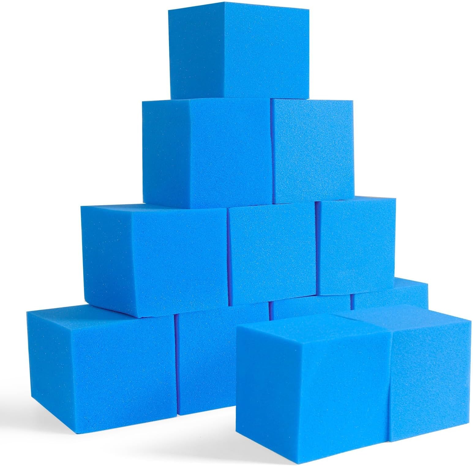 Foam Pit Blocks - 12 PCS 5" Foam Gym Cubes, Versatile Protective Padding for Trampolines, Gymnastics, Parkour & Action Sports - Dark Blue